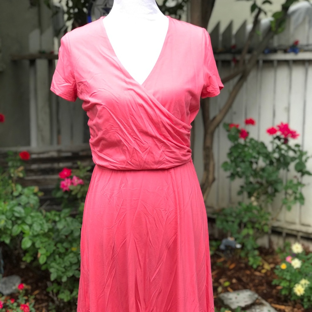 Lands’ End Surplice V-Neck Fit and Flare Dress